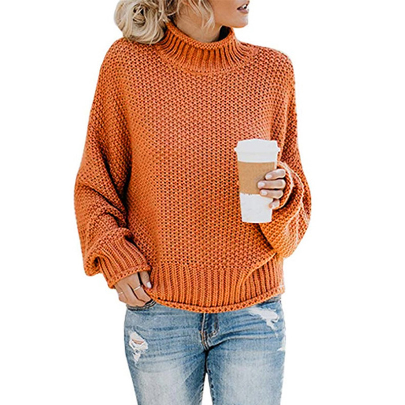 Otoño e Invierno nuevos géneros de punto de Europa y América del Comercio Exterior ropa de mujer Amazon popular línea gruesa jersey de cuello alto de las mujeres transfronteriza image 5