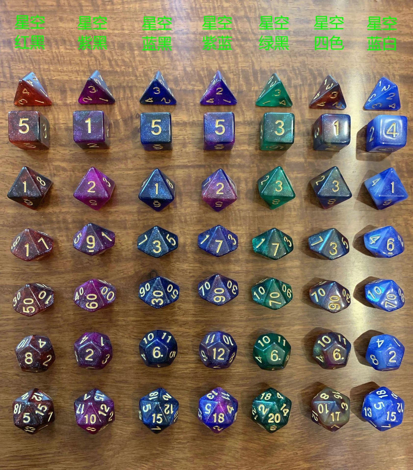 Buy quality Board Game Running Group 7piece Multifaced Dice [seven