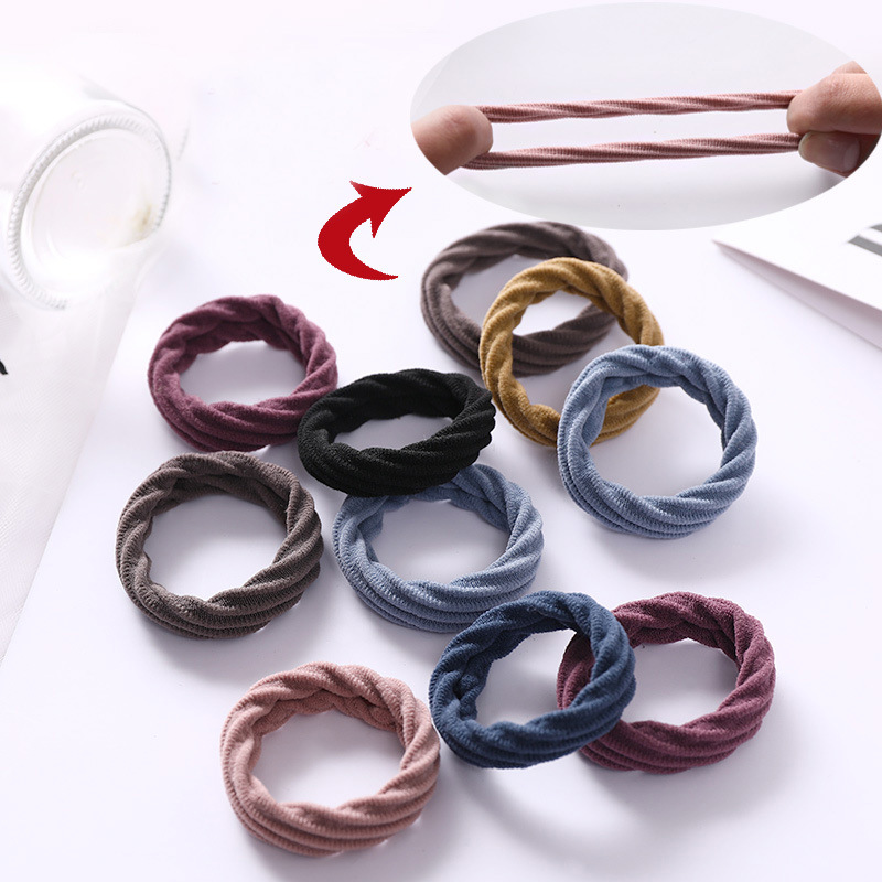 Korean Style High Elastic Rubber Hair Tie Seamless Thick Hair Rope Ornament display picture 2