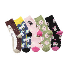 Ins brand female European and American cross-border women's socks, hip-hop trendy women's medium-calf cotton socks, cartoon personalized socks, cute men's socks