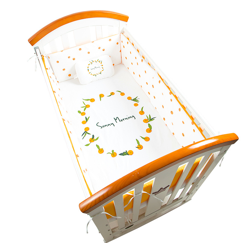 Crib, cotton bedspread, children's sides, sheet, bedding