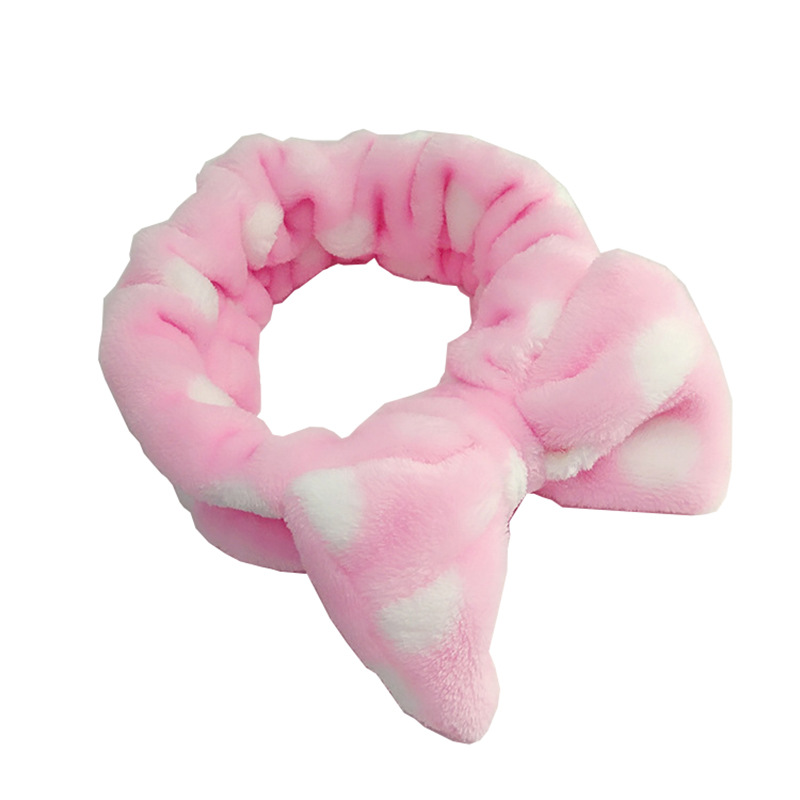 Coral Velvet Butterfly End Hair Band Makeup Washing Hair Band