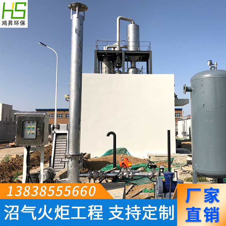 鸿昇环保供应内燃式不锈钢沼气火炬 厌氧沼气燃烧 沼气火炬