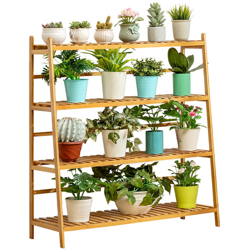 Outdoor balcony flower rack solid wood multi-layer indoor floor-to-ceiling living room flower rack flower pot rack hanging potted plant rack flower table