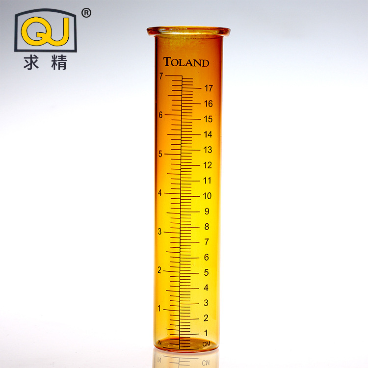 Glass rain apparatus 45*220 Flat bottomed flip With scale Rainwater metering cylinder outdoors Supplies test tube