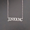 BIGBANG Quan Zhilong Name Necklace GOT7 Wang Jiaer Duan Yien English letters necklace stainless steel necklace