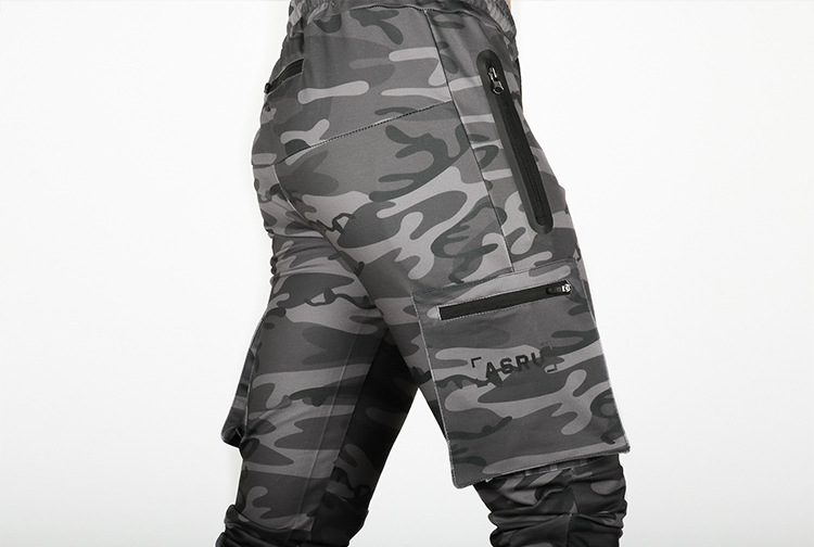 Spring and Autumn casual youth straight leg multi pocket camouflage pants, men's zippered small ankle sports pants_voghion.com