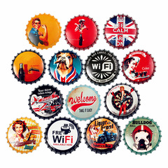 American retro creative beer bottle cap wrought iron wall hanging home bar shop wall soft decoration pendant