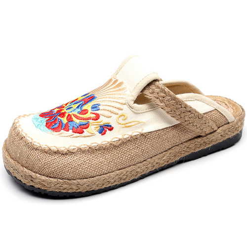 Tai chi kung fu shoes for women embroidered shoes ethnic Beijing shoes women Thai linen slippers 