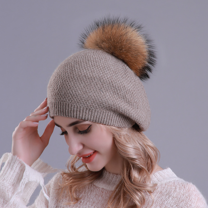 Damen Strickberet Aus Wolle Elegante Winter Kopfbedeckung_voghion.com