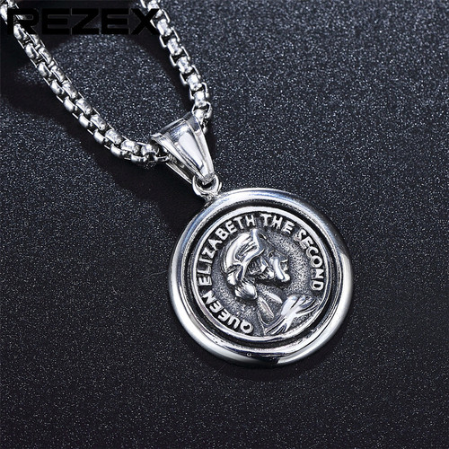 P0389-NK06 Foreign trade jewelry wholesale Personalized retro Islamic Madonna titanium steel pendant necklace 