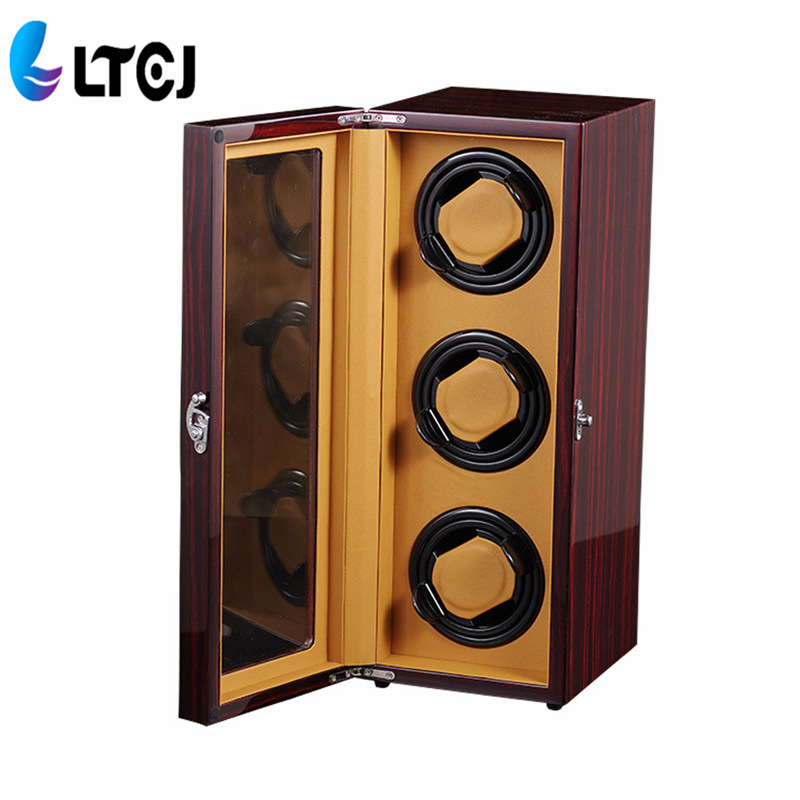 工廠新品3+0檀棕手表自動上鏈盒 萬寶至馬達搖表器 晃表器旋轉盒