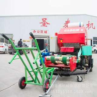 全自动青储打捆包膜机 青储包膜机 秸秆青贮机 青储玉米打包机