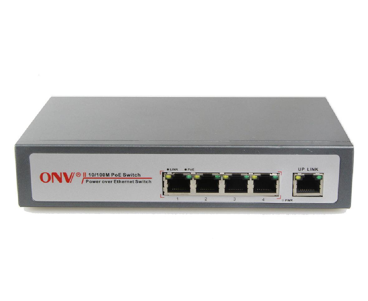 光网视5口百兆以太网poe交换机网络监控用分线器ONV-POE31004P