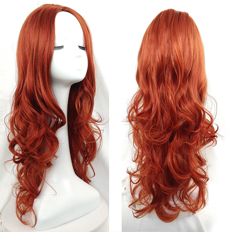 Mae La Princess Sea Rear Copper Red cos Headgear Wig Little Mermaid cosplay Long Curly Hair Anime Wig