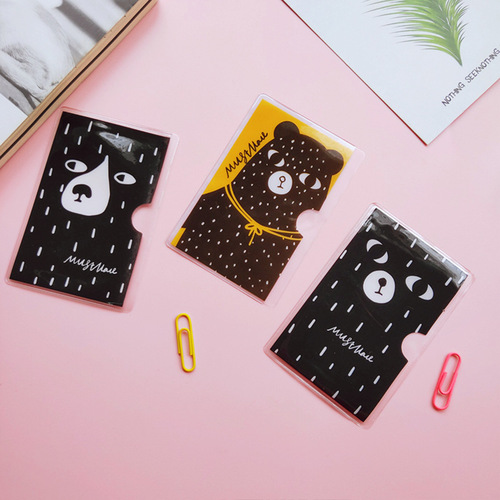 Korean creative plastic translucent card holder student school card bus card bank card meal card protective cover document cover