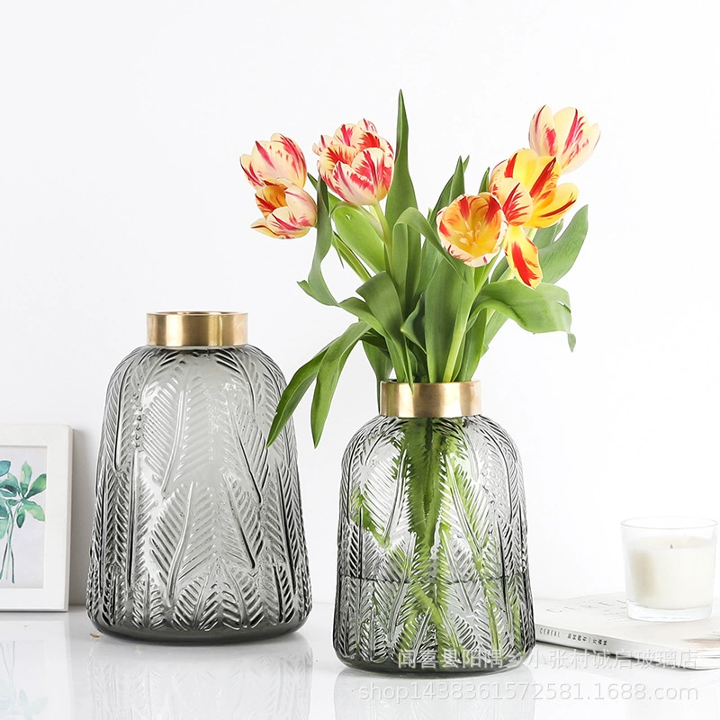 Скандинавские витражи рот крышка медное кольцо ваза рельеф поверхности шаблон украшения дома