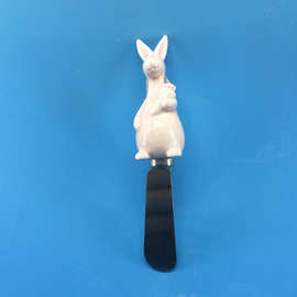 外销陶瓷奶油刀可爱兔子造型出口卡通动物系列芝士刀工艺品