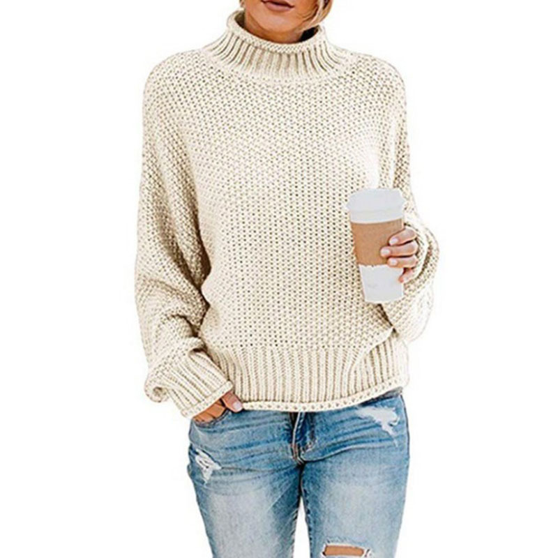 Suéter de Punto Holgado con Cuello Alto para Mujer, Otoño/Invierno 2025, Nuevo en Amazon y Wish, Estilo Europeo y Americano