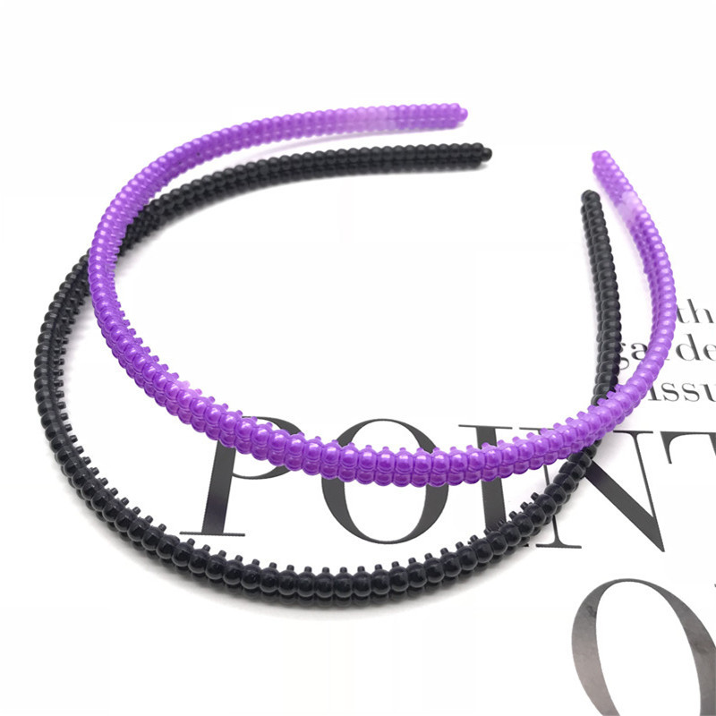 Plástico dos filas de perlas pintura en aerosol diadema cabeza hebilla una tienda de dos dólares adornos para el cabello