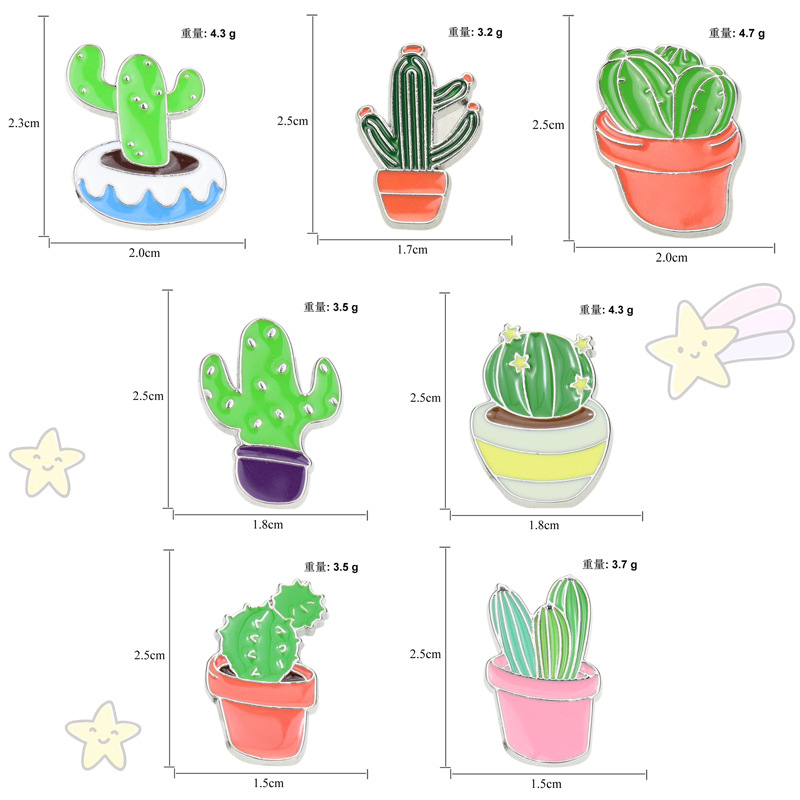 Fresh Cartoon Plant Clothing Creative Cactus Flower Dripping Brooch display picture 1