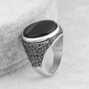 Fashionable retro ring with stone, European style, diamond encrusted, with gem