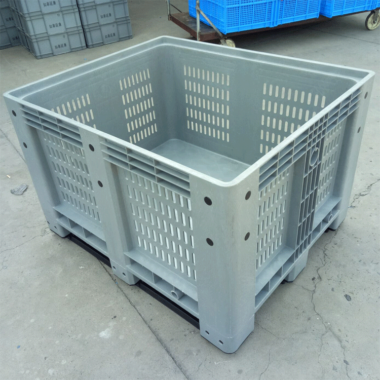 网式卡板箱1200*1000*760大型漏孔箱叉车周转箱托盘式塑料箱