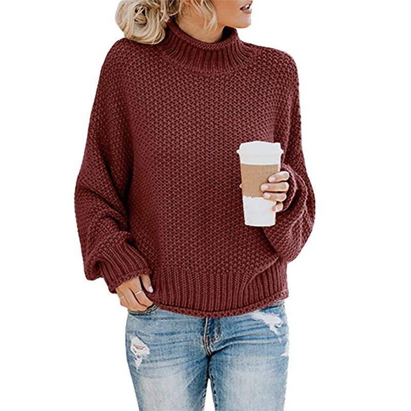 Otoño e Invierno nuevos géneros de punto de Europa y América del Comercio Exterior ropa de mujer Amazon popular línea gruesa jersey de cuello alto de las mujeres transfronteriza image 3