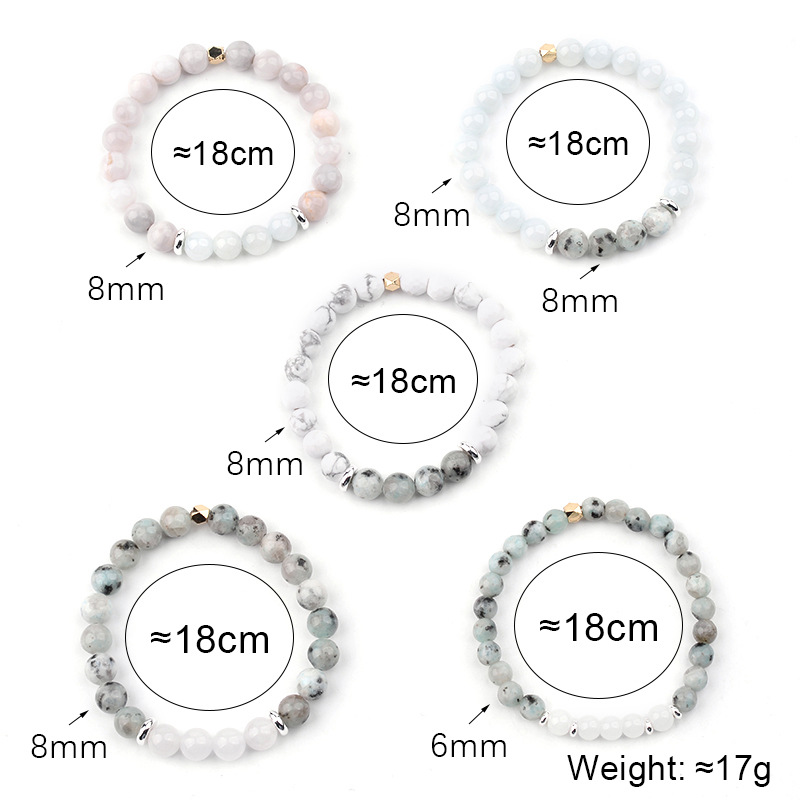 Ethnic Style Marble Natural Stone Moonstone Bracelets display picture 2