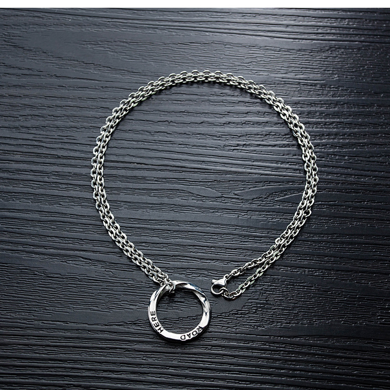 Collier De Cercle En Acier Titane De Mode Simple display picture 1