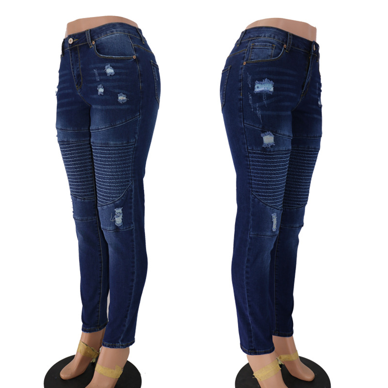 Women's Straight Leg Jeans With Hip Lift Effect For Women_voghion.com