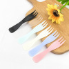 Disposable plastic fork waves, wavy three -toothed cake dessert fork fruit fork thickened bulk dessert snack fork