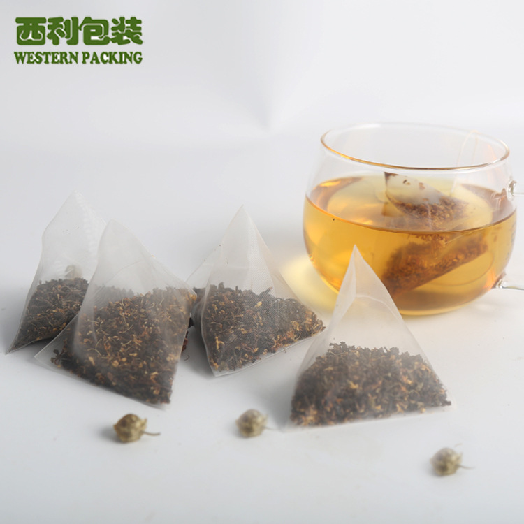 厂家批发PLA丝网过滤袋5.8*7带线标食品级茶包过滤袋可定制logo