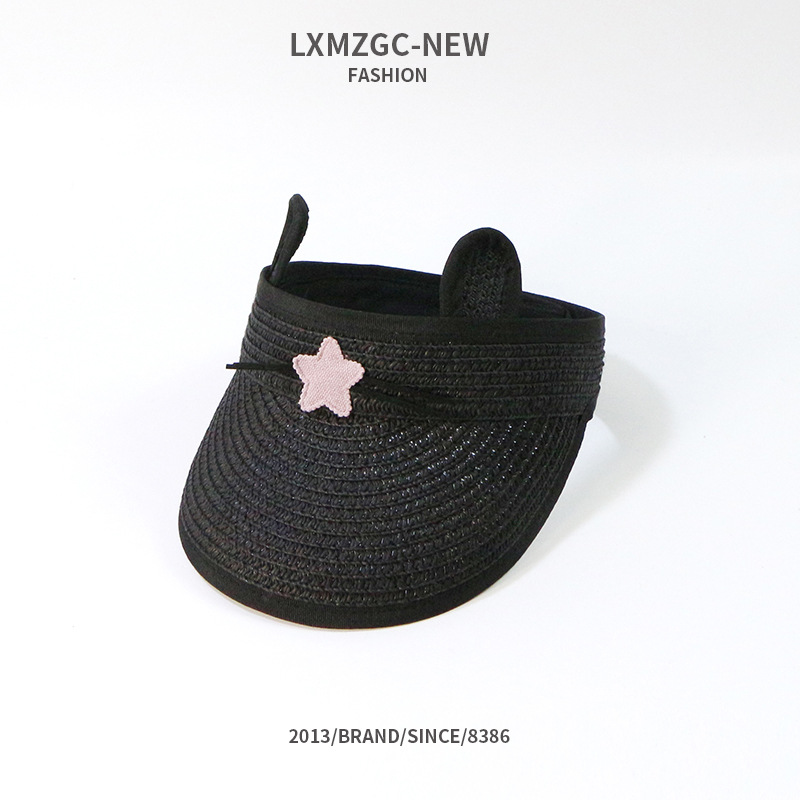 Korean Style Cute Cat Empty Top Children Straw Hat display picture 6