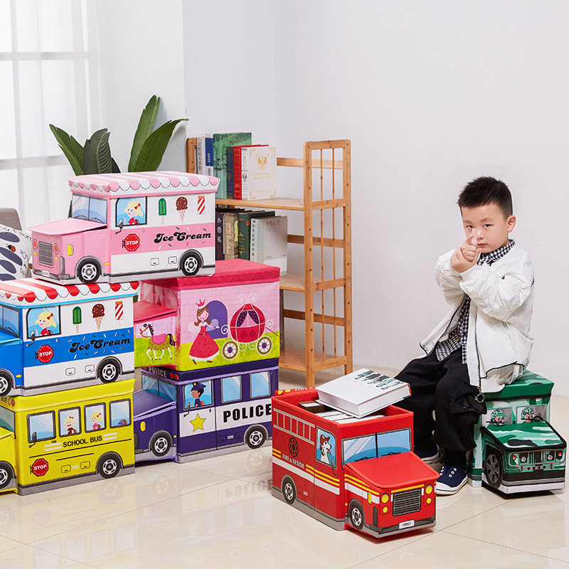 Cartoon Storage box Film Non-woven fabric storage box automobile fold Storage stool children Storage stool customized logo
