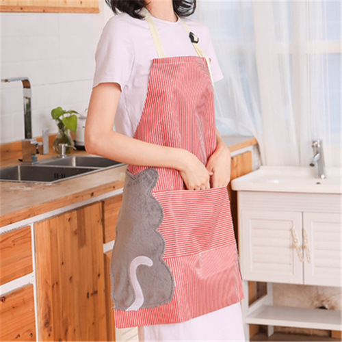 可擦手围裙日式防水防油做饭罩衣 卡通厨房时尚家用成人女围腰