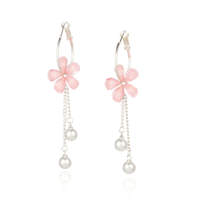 1 Pair Quantity Daily Occasion 1 Pair Simple Style Flower Arylic Imitation Pearl Alloy Plating Women's Dangling Earrings