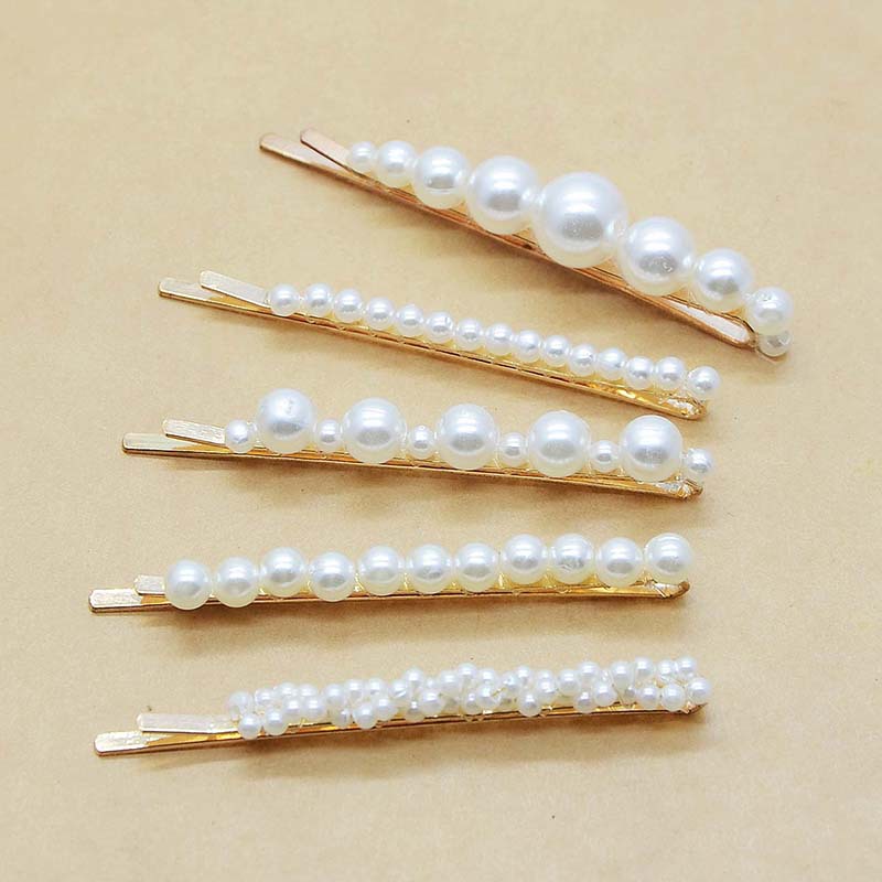 ins发夹网红一字爆款韩国珍珠边夹女小成人卡子套装发卡夹子头饰|ms