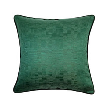 现代几何线条墨绿提花色织靠垫套软装软包样板房抱枕套沙发靠背