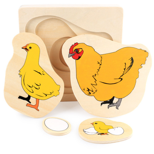 Montessori teaching aids multi-layer puzzles early education toys cartoon animal puzzles children's educational cognitive toys wholesale