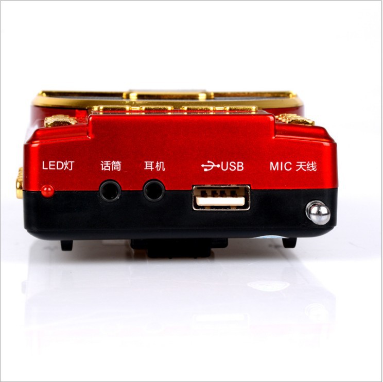 Xianba A202 loudspeaker an elderly person plugging in the radio