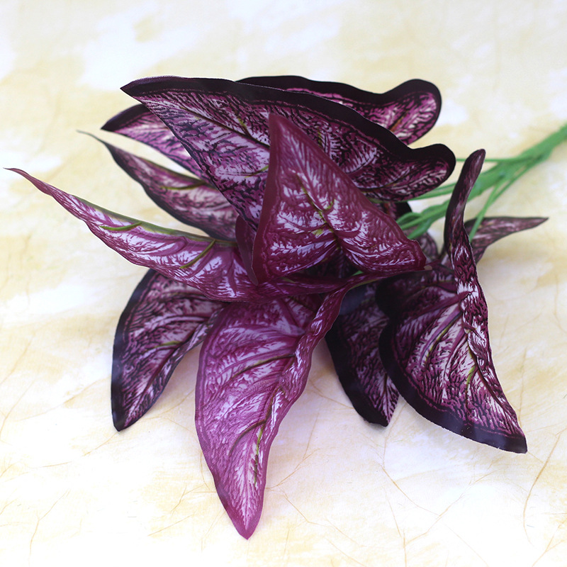 9頭馬蹄蓮葉仿真植物插花植物墻配材綠植葉子植物把束裝飾造景