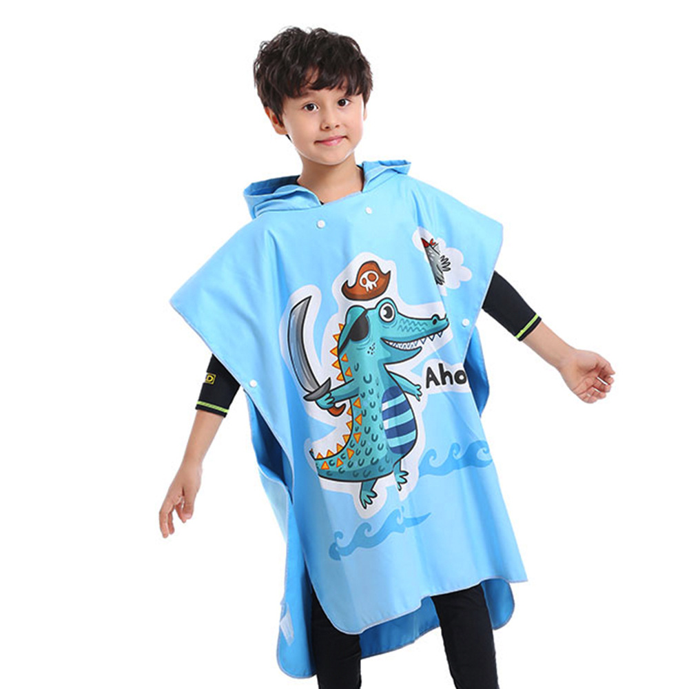 Hotmango children Bath towel cloak Superfine fibre Quick drying outdoors Swimming Sandy beach crocodile pirate Bath towel Bathrobe