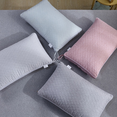 枕芯 简约时尚立体绗绣热熔水洗枕头单人学生枕酒店枕头一件代发|ms