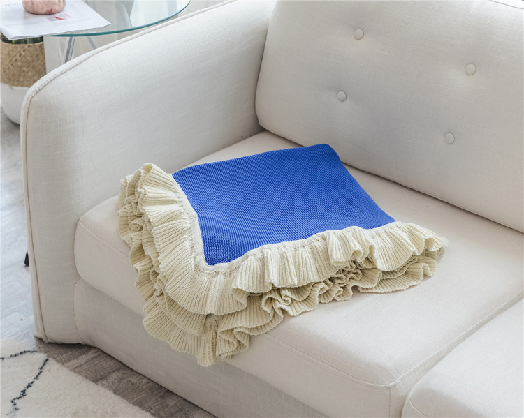 Lehká luxusní severská jednoduchá celobavlněná černá keprová deka do hotelové ložnice, vlněná deka, povlečení_voghion.com