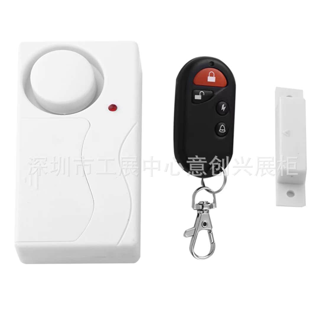 家用门窗防盗报警器 窗户推拉门无线摇控门磁防盗警报器