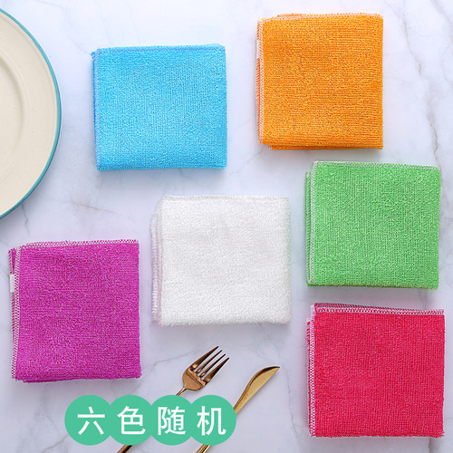 Dish Towel Lazy Wipe Dry Wet Two-in-One Kitchen Utility Absorbent Bamboo Fiber Towel Oil-Repellent Gadget Household Cleaning