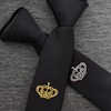Fashion men and women Trend new pattern man necktie Embroidery Hair Stylist black 5cm Slacker zipper
