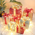 圣诞节铁艺礼品盒三件套商场酒店婚庆圣诞树装饰礼盒品场景布置