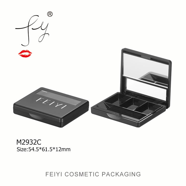 专业供应彩妆包材 方形素黑眼影盒 四色眼影粉盒 M2932C